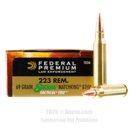Image of Federal Tactical TRU 223 Rem Ammo - 20 Rounds of 69 Grain HPBT MatchKing Ammunition