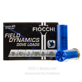 Image of Fiocchi 16 Gauge Ammo - 25 Rounds of 1 oz. #8 Shot (Lead) Ammunition