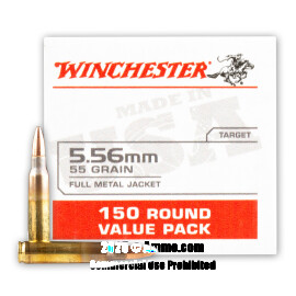 Image of Winchester USA 5.56x45 Ammo - 150 Rounds of 55 Grain FMJ Ammunition