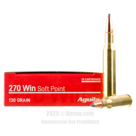 Image of Aguila 270 Win Ammo - 20 Rounds of 130 Grain SP Ammunition