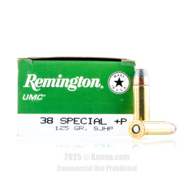 Image of Remington 38 Special +P Ammo - 50 Rounds of 125 Grain SJHP Ammunition