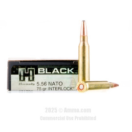 Image of Hornady BLACK 5.56x45 Ammo - 200 Rounds of 75 Grain InterLock HD SBR Ammunition
