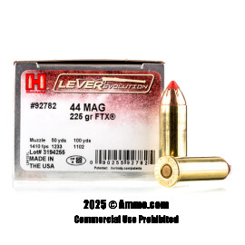 Image of Hornady 44 Magnum Ammo - 200 Rounds of 225 Grain FTX Ammunition