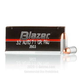 Image of Blazer 32 ACP Ammo - 50 Rounds of 71 Grain FMJ Ammunition