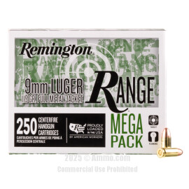 Image of Remington Range 9mm Ammo - 1000 Rounds of 115 Grain FMJ Ammunition