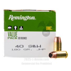Image of Remington 40 Cal Ammo - 100 Rounds of 180 Grain JHP Ammunition
