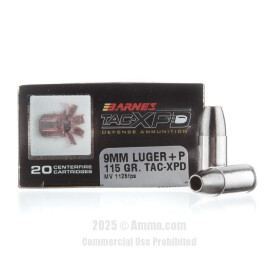 Image of Barnes 9mm Ammo - 20 Rounds of 115 Grain HP Ammunition