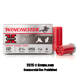 Image of Winchester Super-X 12 ga Ammo - 25 Rounds of 1-1/8 oz. #4 Heavy Shot (Lead) Ammunition
