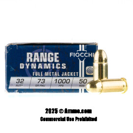 Image of Fiocchi 32 ACP Ammo - 1000 Rounds of 73 Grain FMJ Ammunition