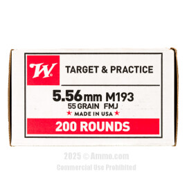 Image of Winchester USA 5.56x45 Ammo - 200 Rounds of 55 Grain FMJ M193 Ammunition