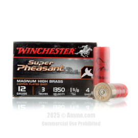 Image of Winchester Super Pheasant 12 Gauge Ammo - 25 Rounds of 1-5/8 oz. #4 Shot Ammunition