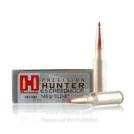 Image of Hornady Precision Hunter 6.5 Creedmoor Ammo - 20 Rounds of 143 Grain ELD-X Ammunition