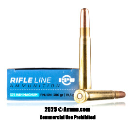 Image of Prvi Partizan 375 H&H Magnum Ammo - 10 Rounds of 300 Grain FMJ Ammunition