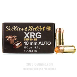 Image of Sellier & Bellot XRG Defense 10mm Ammo - 25 Rounds of 130 Grain SCHP Ammunition