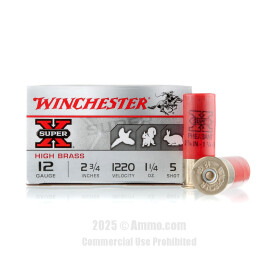 Image of Winchester Super-X 12 Gauge Ammo - 250 Rounds of 1-1/4 oz. #5 Shot Ammunition