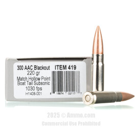 Image of Underwood 300 AAC Blackout Ammo - 20 Rounds of 220 Grain HPBT Ammunition