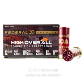 Image of Federal High Over All 12 Gauge Ammo - 25 Rounds of 1-1/8 oz. #9 Shot Ammunition