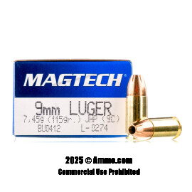 Image of Magtech 9mm Ammo - 50 Rounds of 115 Grain JHP Ammunition
