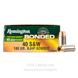 Image of Remington Golden Saber Bonded 40 S&W Ammo - 20 Rounds of 180 Grain BJHP Ammunition