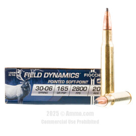 Image of Fiocchi 30-06 Ammo - 20 Rounds of 165 Grain PSP Ammunition