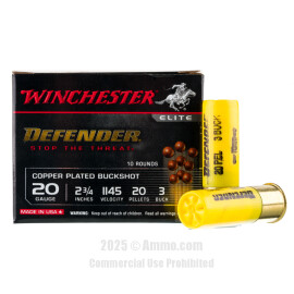 Image of Winchester Defender 20 Gauge Ammo - 10 Rounds of #3 Buck Ammunition