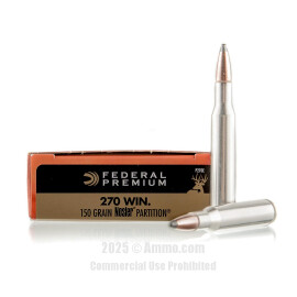 Image of Federal Vital-Shok 270 Win Ammo - 20 Rounds of 150 Grain Nosler Partition Ammunition