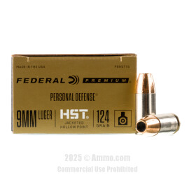 Image of Federal 9mm Ammo - 200 Rounds of 124 Grain JHP HST Ammunition