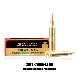 Image of Federal Gold Medal 300 Win Mag Ammo - 200 Rounds of 190 Grain HPBT Ammunition