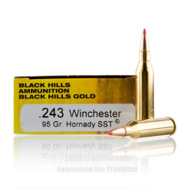 Image of Black Hills Gold 243 Win Ammo - 20 Rounds of 95 Grain Polymer Tipped Ammunition