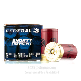 Image of Federal Shorty Shotshell 12 Gauge Ammo - 100 Rounds of 11/16 oz. #4 Buck Ammunition