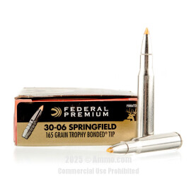 Image of Federal Vital-Shok 30-06 Ammo - 20 Rounds of 165 Grain Trophy Bonded Tip Ammunition