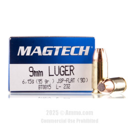 Image of Magtech 9mm Ammo - 50 Rounds of 95 Grain JSP Ammunition