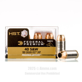 Image of Federal 40 Cal Ammo - 20 Rounds of 180 Grain HST JHP Ammunition