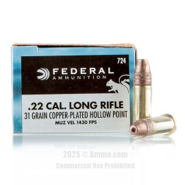 Image of Federal 22 LR Ammo - 500 Rounds of 31 Grain CPHP Ammunition
