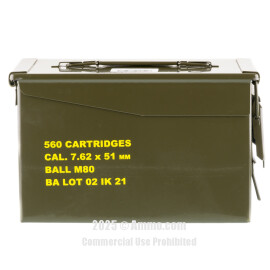 Image of Igman 7.62x51 Ammo - 560 Rounds of 147 Grain FMJ M80 Ammunition in Ammo Can