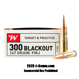 Image of Winchester USA 300 AAC Blackout Ammo - 200 Rounds of 147 Grain FMJ Ammunition