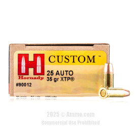 Image of Hornady 25 ACP Ammo - 25 Rounds of 35 Grain JHP Ammunition