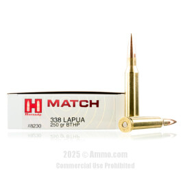 Image of Hornady Match 338 Lapua Magnum Ammo - 20 Rounds of 250 Grain HPBT Ammunition