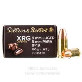 Image of Sellier & Bellot XRG Defense 9mm Ammo - 1000 Rounds of 100 Grain SCHP Ammunition