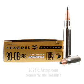 Image of Federal 30-06 Ammo - 20 Rounds of 165 Grain Trophy Copper Ammunition