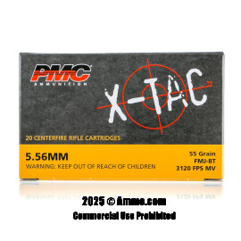 Image of Bulk 5.56x45 Ammo - 1000 Rounds of Bulk 55 Grain FMJ-BT Ammunition from PMC