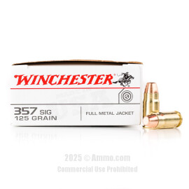 Image of Winchester 357 SIG Ammo - 50 Rounds of 125 Grain FMJ Ammunition
