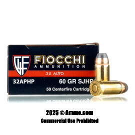 Image of Fiocchi 32 ACP Ammo - 1000 Rounds of 60 Grain SJHP Ammunition