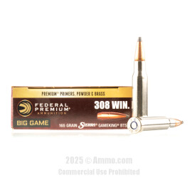 Image of Federal 308 Win Ammo - 20 Rounds of 165 Grain SPBT Ammunition