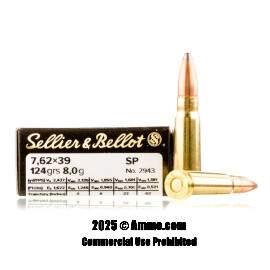 Image of Sellier & Bellot 7.62x39 Ammo - 600 Rounds of 124 Grain SP Ammunition
