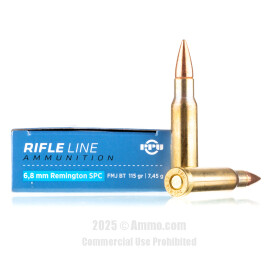 Image of Prvi Partizan 6.8 SPC Ammo - 20 Rounds of 115 Grain FMJBT Ammunition