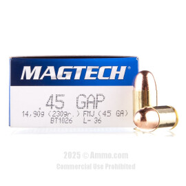 Image of Magtech 45 GAP Ammo - 50 Rounds of 230 Grain FMJ Ammunition