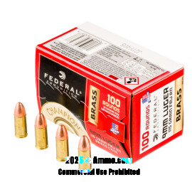 Image of Bulk 9mm Ammo - 500  Rounds of Bulk 115 Grain FMJ Ammunition from Federal