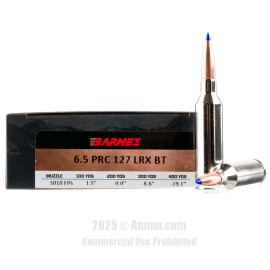 Image of Barnes VOR-TX LR 6.5 PRC Ammo - 20 Rounds of 127 Grain LRX BT Ammunition