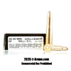 Image of Sellier and Bellot 30-30 Ammo - 20 Rounds of 150 Grain SP Ammunition